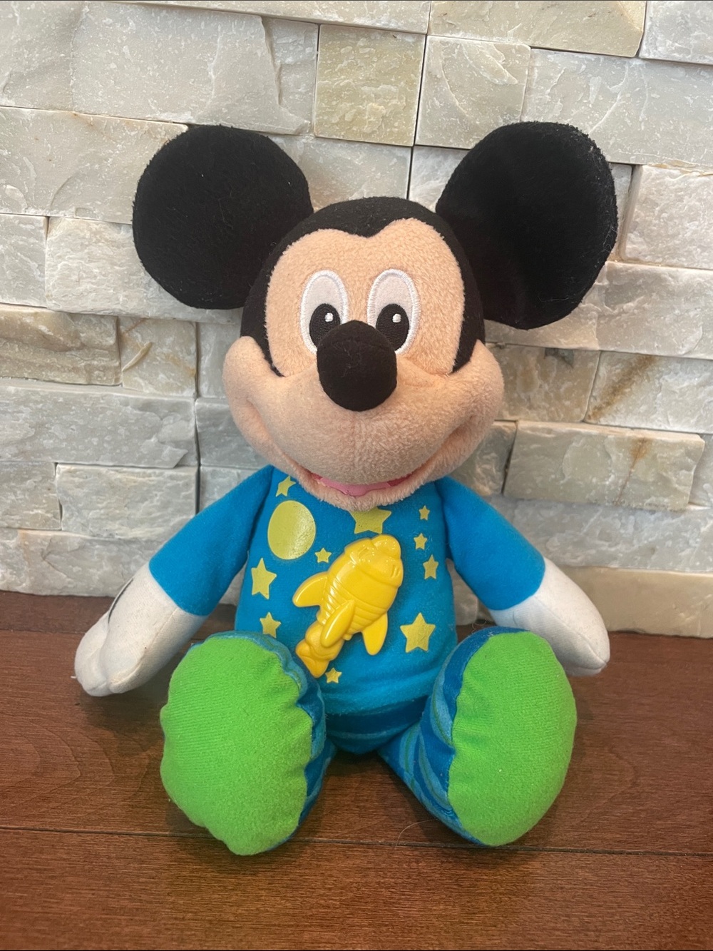 Fisher Price Bedtime Mickey Mouse Plush LIghts Up & Talks 12" Stuffed Toy